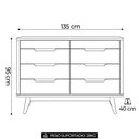 Ver imagem 4 de Cômoda Quarto 135cm Orgânica 8 Gavetas Luke Branco C14 - Mpozenato