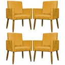 Ver imagem 1 de Kit 4 Poltronas Decorativas Mari Suede Pé Palito 30cm Castanho