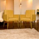 Ver imagem 2 de Kit 4 Poltronas Decorativas Mari Suede Pé Palito 30cm Castanho