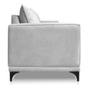 Ver imagem 4 de Sofá Viena 2 Lugares Bouclê Cinza 1.60m Pés em Aço para Sala Bz Home Decor