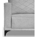 Ver imagem 5 de Sofá Viena 2 Lugares Bouclê Cinza 1.60m Pés em Aço para Sala Bz Home Decor