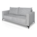 Ver imagem 3 de Sofá Viena 2 Lugares Bouclê Cinza 1.60m Pés em Aço para Sala Bz Home Decor