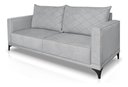 Ver imagem 3 de Sofá Viena 2 Lugares Bouclê Cinza 1.60m Pés em Aço para Sala Bz Home Decor