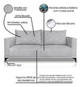 Ver imagem 7 de Sofá Viena 2 Lugares Bouclê Cinza 1.60m Pés em Aço para Sala Bz Home Decor