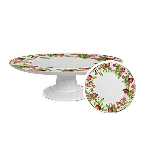 Boleira Grande Venetian Filete Ouro 34 Cm Cerâmica Alleanza