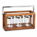 Ver imagem 1 de Lanterna Marroquina de Madeira Marrom com 3 Porta-Velas 46 cm