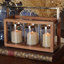 Ver imagem 5 de Lanterna Marroquina de Madeira Marrom com 3 Porta-Velas 46 cm