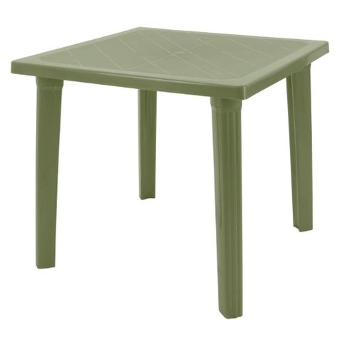 Mesa Sancho Quadrada Tampo em Polipropileno Estrutura em Plástico Verde Oliva Tramontina 80cm