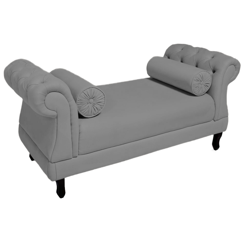 Recamier Sofá Istambul Estofado Para Sala de Estar 140 cm Corano Cinza - DL Decor - 1