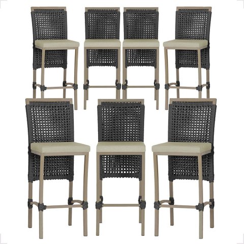 7 Banqueta em Alumínio Roma Fendi Corda Náutica Tecido 7