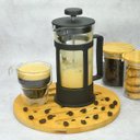 Ver imagem 2 de Kit 2 Cafeteiras Francesa Cremeira 350ml Preto Fosco Vidro