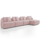 Ver imagem 5 de Sofá 5 Lugares com Chaise Direito Sala Living 328cm Arlo F04 Veludo Rosê - Lyam Decor