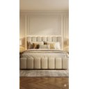 Ver imagem 1 de Cama Queen Cabeceira Estofada Linho Bege Design Exclusivo
