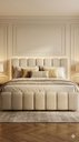 Ver imagem 1 de Cama Queen Cabeceira Estofada Linho Bege Design Exclusivo