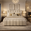 Ver imagem 2 de Cama Queen Cabeceira Estofada Linho Bege Design Exclusivo