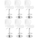 Ver imagem 1 de Kit 06 Banquetas Slim Estofada Giratória com Regulagem de Altura - Branco Branco