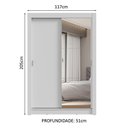 Ver imagem 2 de Guarda-roupa Solteiro 2 Portas de Correr com Espelho 2 Gavetas Branco Vivare Madesa Branco
