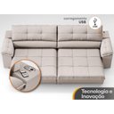 Ver imagem 7 de Sofá com Carregador Usb Retrátil Reclinável Monaco 2,90m Velosuede Areia - Netsofas