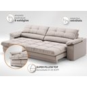 Ver imagem 5 de Sofá com Carregador Usb Retrátil Reclinável Monaco 2,90m Velosuede Areia - Netsofas