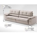 Ver imagem 3 de Sofá com Carregador Usb Retrátil Reclinável Monaco 2,90m Velosuede Areia - Netsofas