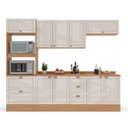 Ver imagem 5 de Cozinha Pérola 5 Peças com Rodapé e Tampo Off White/Freijó Yescasa