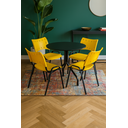 Ver imagem 1 de Jogo Mesa Redonda para Restaurante Comércio com 4 Cadeiras Iso Amarela Base Preta Ecomhome