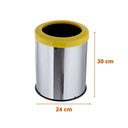 Ver imagem 2 de Lixeira Inox Aro Esmaltado 15 Litros Cozinha Banheiro Cesto - Amarelo