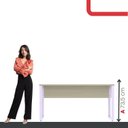 Ver imagem 5 de Escrivaninha Mesa Escritório X 150cm Industrial Castanheira e Lilas Cinza