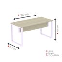 Ver imagem 4 de Escrivaninha Mesa Escritório X 150cm Industrial Castanheira e Lilas Cinza