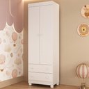 Ver imagem 1 de Guarda-roupa Infantil 62cm 2 Portas e 2 Gavetas Allegra Multimóveis Mp4441 Branco