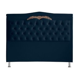 Cabeceira de Cama Box Madri Casal Queen 160 Cm Suede Azul Marinho Ec Móveis - 1