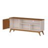 Rack Malbec Wood para Tv até 55 Polegadas 1 Porta Ripado Giga Cor Off White Freijó - 3
