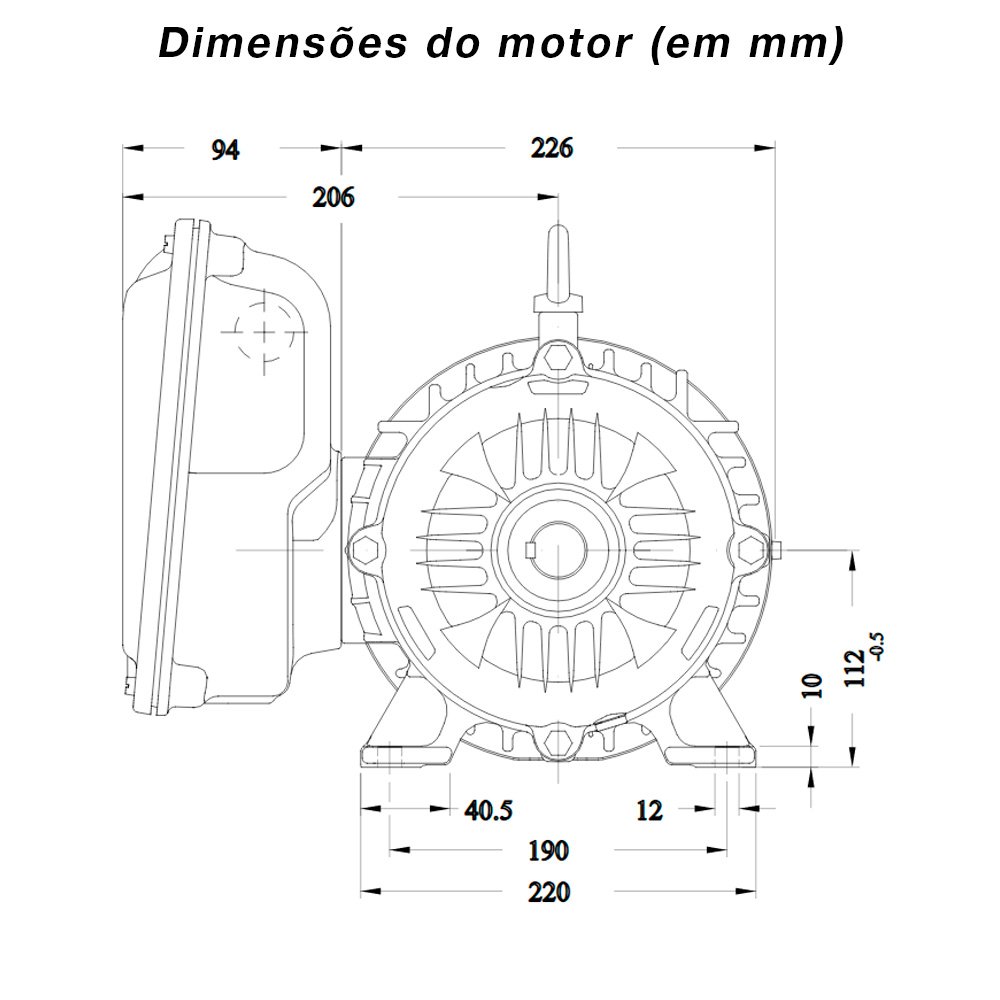 Motor Elétrico Monofásico WEG 3cv 220/440V 4 Polos Blindado Baixa Rotação W22 Monofásico Sem Flange  - 4