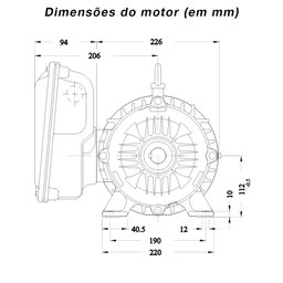 Motor Elétrico Monofásico WEG 3cv 220/440V 4 Polos Blindado Baixa Rotação W22 Monofásico Sem Flange  - 4
