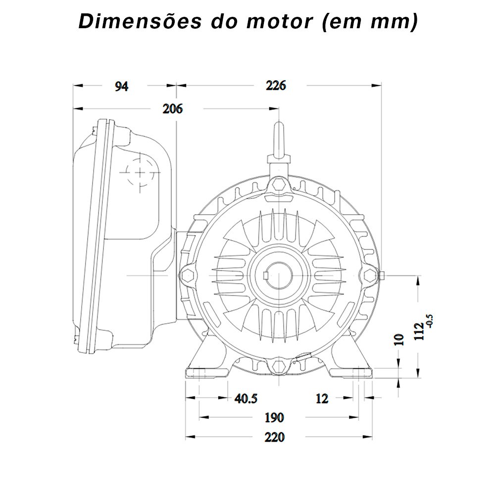 Motor Elétrico Monofásico WEG 3cv 220/440V 4 Polos Blindado Baixa Rotação W22 Monofásico Sem Flange  - 2