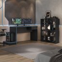 Ver imagem 1 de Conjunto Escrivaninha Gamer e Estante Book com Diversos Nichos Preto