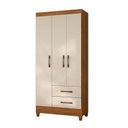 Ver imagem 1 de Guarda Roupa Solteiro Quarto Pequeno 3 Portas 2 Gavetas Lima Freijo com Off White