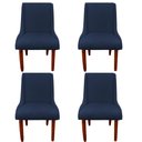 Ver imagem 1 de Kit 04 Cadeiras Para Sala de Jantar Lizz Pés Palito Veludo Azul Marinho D'Classe Decor