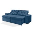 Ver imagem 2 de Sofá Retrátil e Reclinável 2.50m Estilo Estofados - Europa com Softgel D33 "azul"