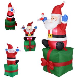 Papai Noel Presente Inflavel Natal Luz Led Decoraçao Iluminaçao Evento Festa Casa Loja Shopping