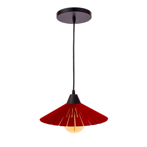 Pendente China, Luminária de Teto Cozinha e Sala, Lustre Gota Rústico em Madeira MDF (30x13cm) Vária