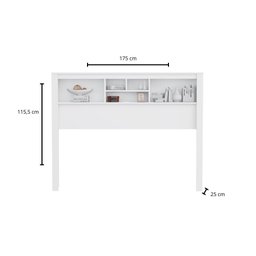 Cabeceira de Casal Sofia com Nicho - Móveis Mademarcs Branco Acetinado - 5