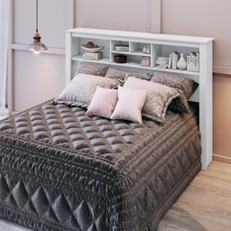 Cabeceira de Casal Sofia com Nicho - Móveis Mademarcs Branco Acetinado - 2