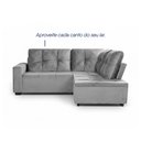 Ver imagem 4 de Sofá de Canto com Chaise Ibarra Suede Velut Cinza - King House