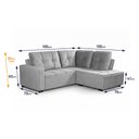 Ver imagem 2 de Sofá de Canto com Chaise Ibarra Suede Velut Cinza - King House