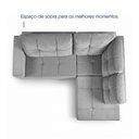 Ver imagem 5 de Sofá de Canto com Chaise Ibarra Suede Velut Cinza - King House