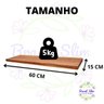 Kit 2 Prateleiras de Madeira C Suporte Embutido invisível Cor:Ipê - 5