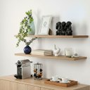 Ver imagem 2 de Kit 2 Prateleiras 60 Cm Madeira Mdf Amadeirado Louro Freijó - Suporte Embutido Invisível