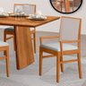 Conjunto 2 Cadeiras Áustria com Braços Castanho Claro Tela Cinza - 2