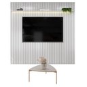 Ver imagem 1 de Painel para TV Trento 250 Ripado Bali LED com Mesa de Centro Lina-DJ Móveis